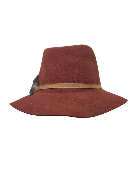 Goorin Bros Lise Meitner 100% Wool Floppy Fedora Hat Cap Maroon L 7 1/4 Women\'s main image 7